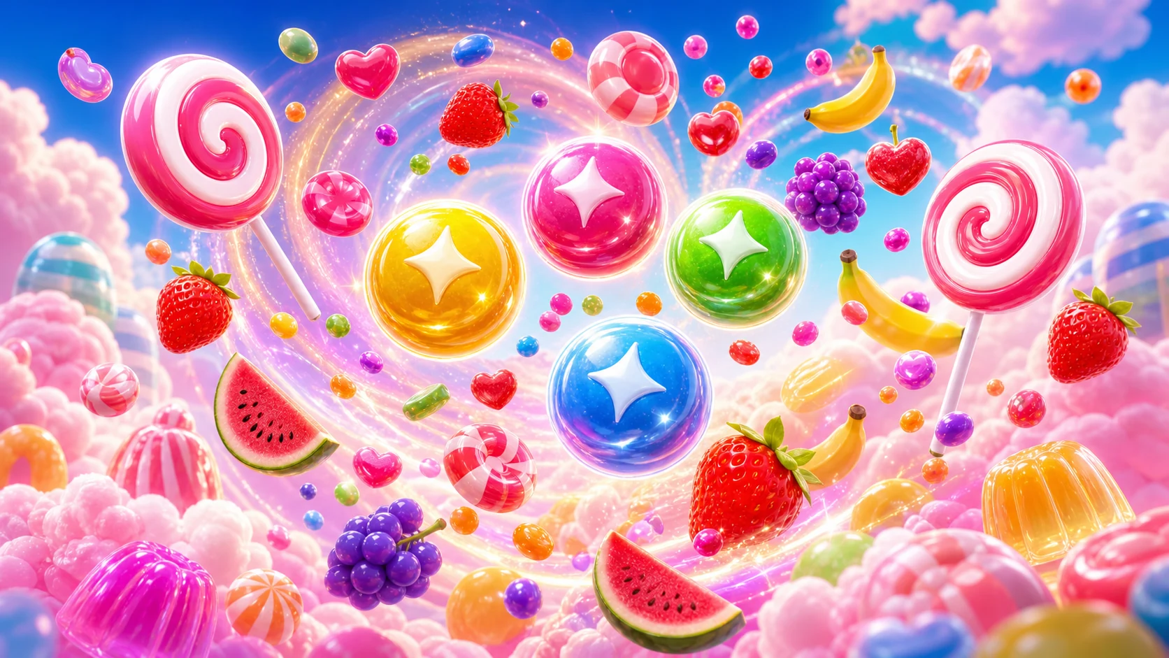 Sweet Bonanza free spins ve çarpan topları temalı görsel